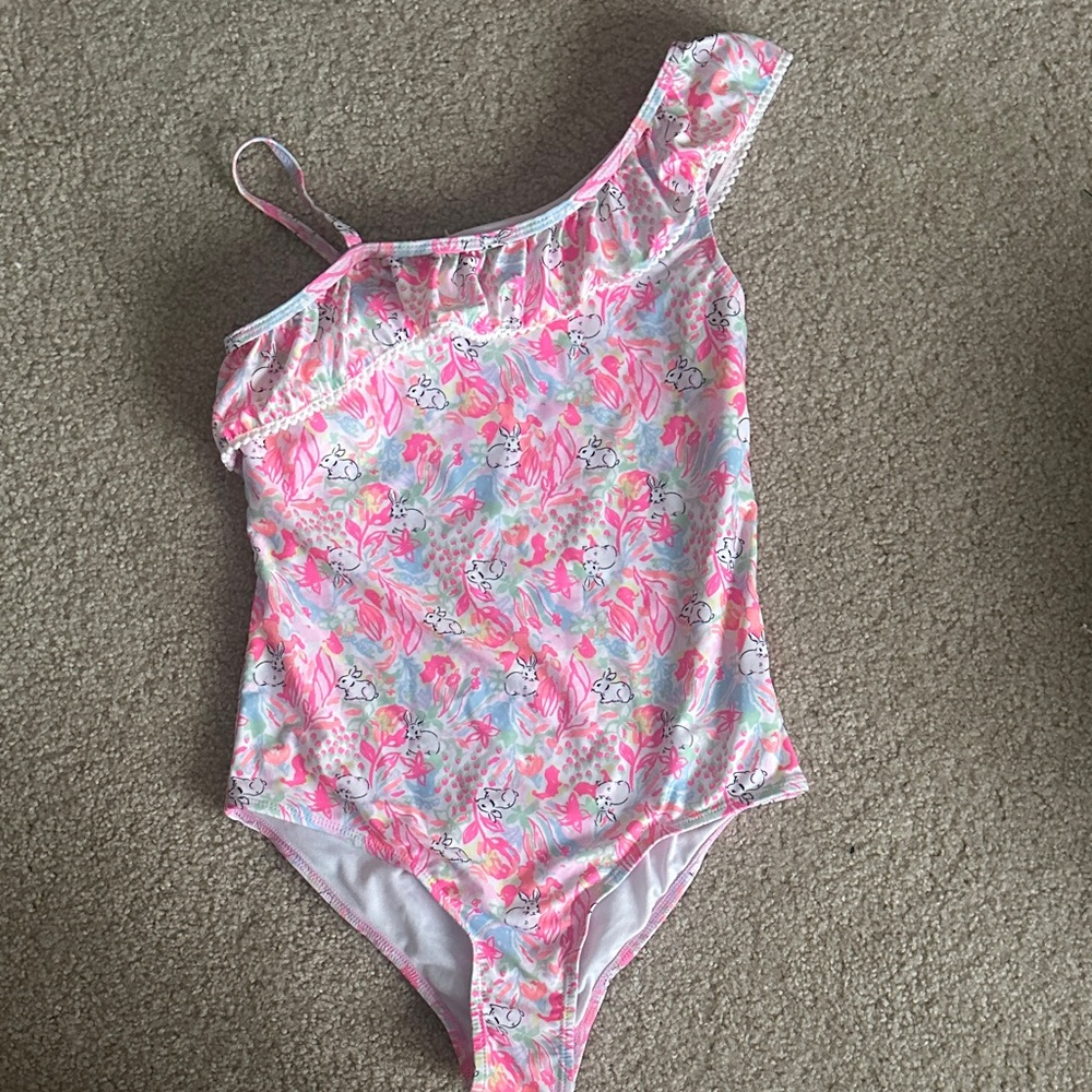 crown & ivy Pink Floral Kids Swim One Piece